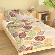 Povlečení Listy béžové krep