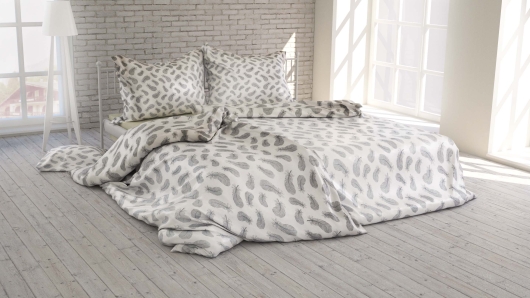 Povlečení bavlna Pírko šedé