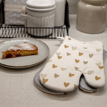 Kuchyňské chňapky srdce žluté