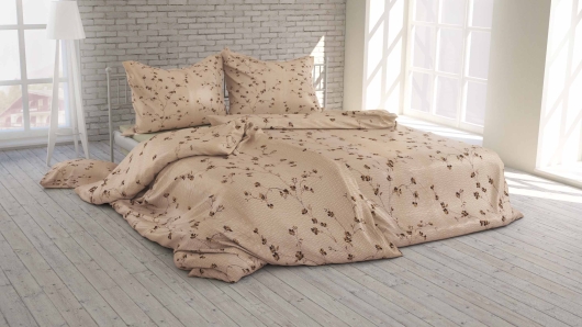 Povlečení Větvičky béžové krep