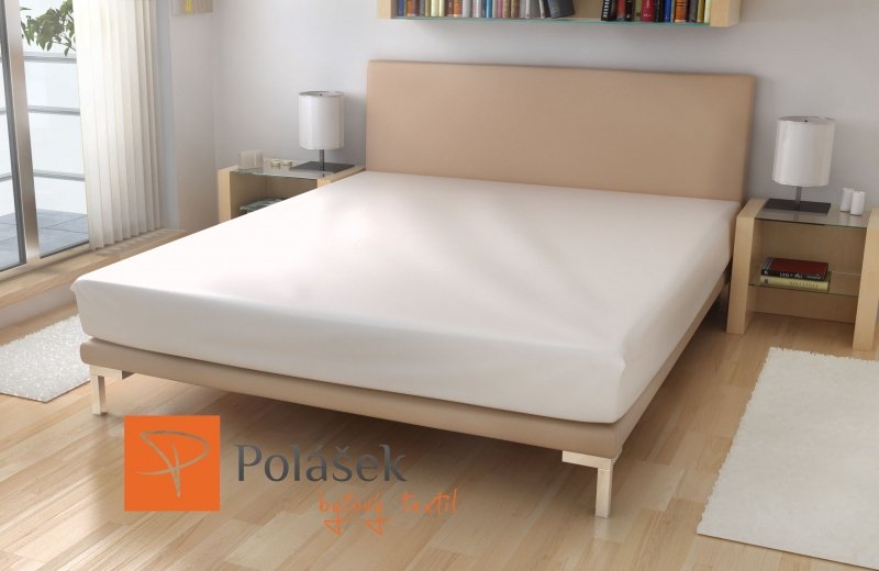 Polášek Holešov PU prostěradlo JERSEY nepropusté, prodyšné bílé Bílá 100% polyuretan + 100% bavlna 180x200
