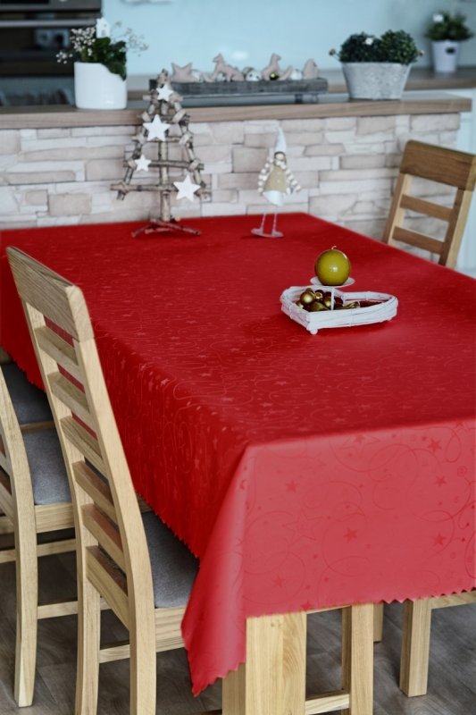 Polášek Holešov Ubrus vánoční vínová Z-2271 Červená 100% polyester Vánoce 120x160