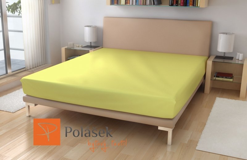 Polášek Holešov PU prostěradlo JERSEY nepropusté, prodyšné žluté Žlutá 100% polyuretan + 100% bavlna 180x200