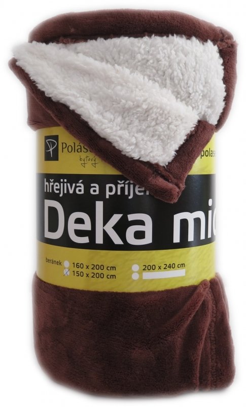 Polášek Holešov Deka beránek čokoláda č. 45 100% polyester Hnědá 150x200