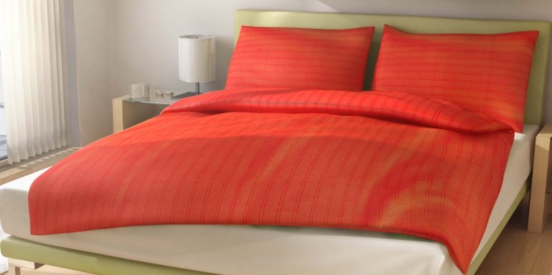 Polášek Holešov Povlečení MICRO proužek č.32 100% polyester Oranžová pruhy 200x220 1x 70x90 2x