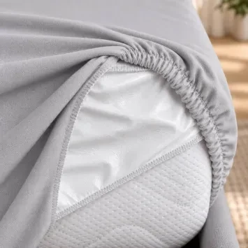 PU prostěradlo JERSEY nepropustné, prodyšné šedé