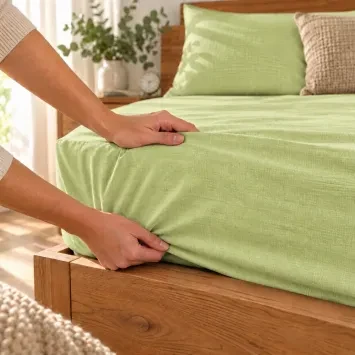 Prostěradlo bavlněné LUX do gumy č.7 - světle zelené