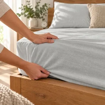 Prostěradlo bavlněné LUX do gumy č.5 - světle šedé