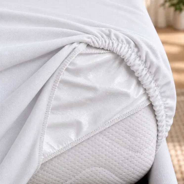 PU prostěradlo JERSEY nepropustné, prodyšné bílé